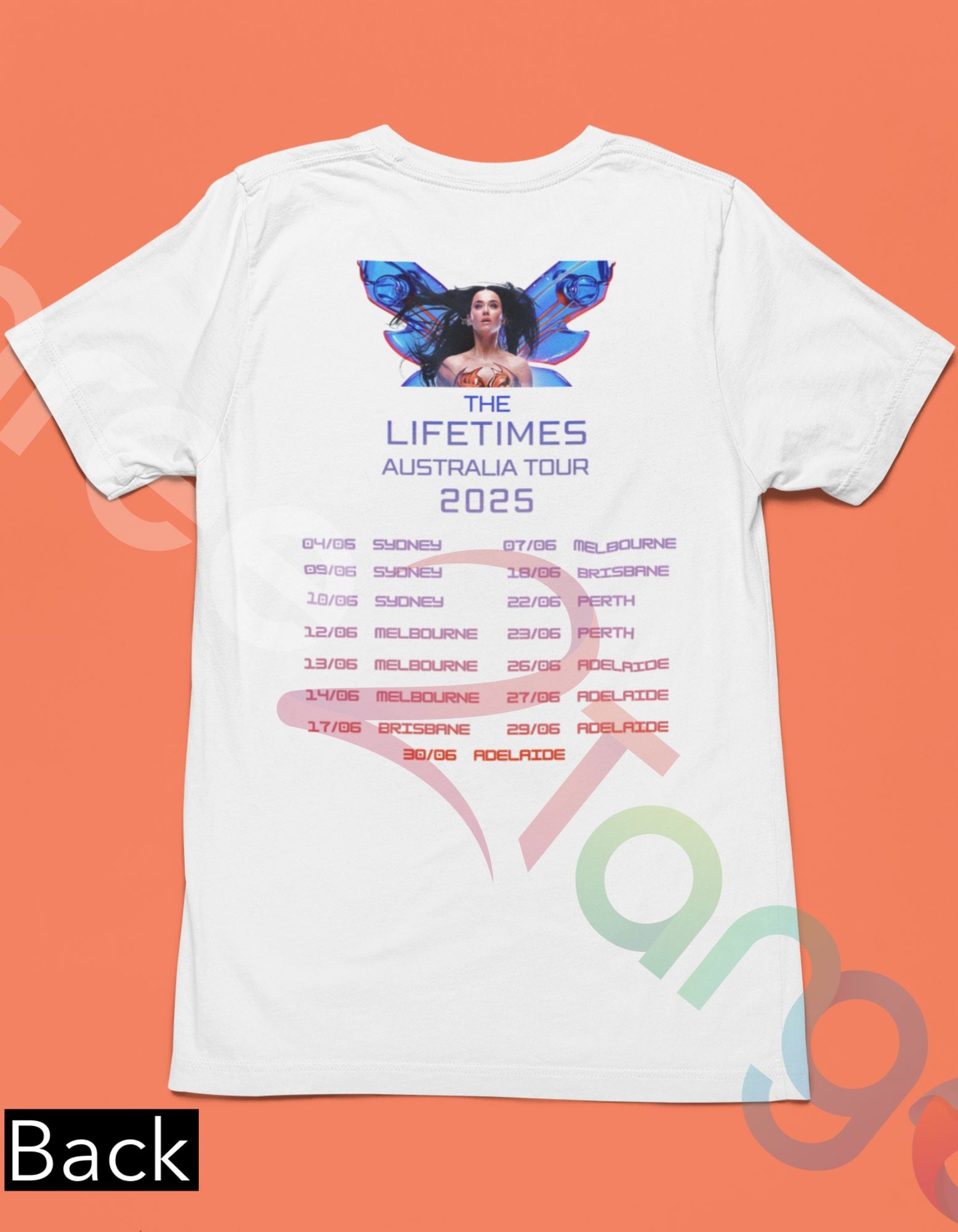 Katy Perry 2025 Australia Merch | The Lifetimes Tour Butterfly Tee