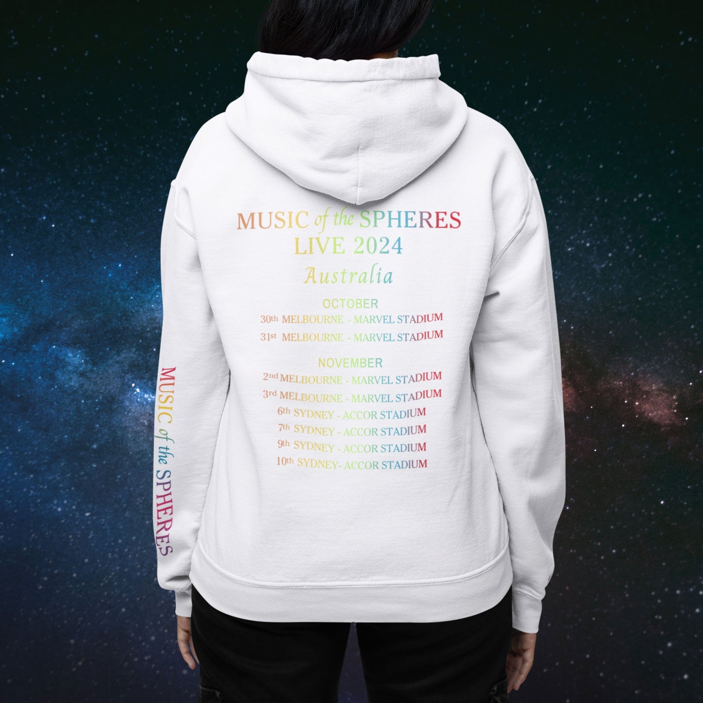 Coldplay Hoodie - Australia Tour 2024 - Cosmic Magic - Three2Tango Tee's