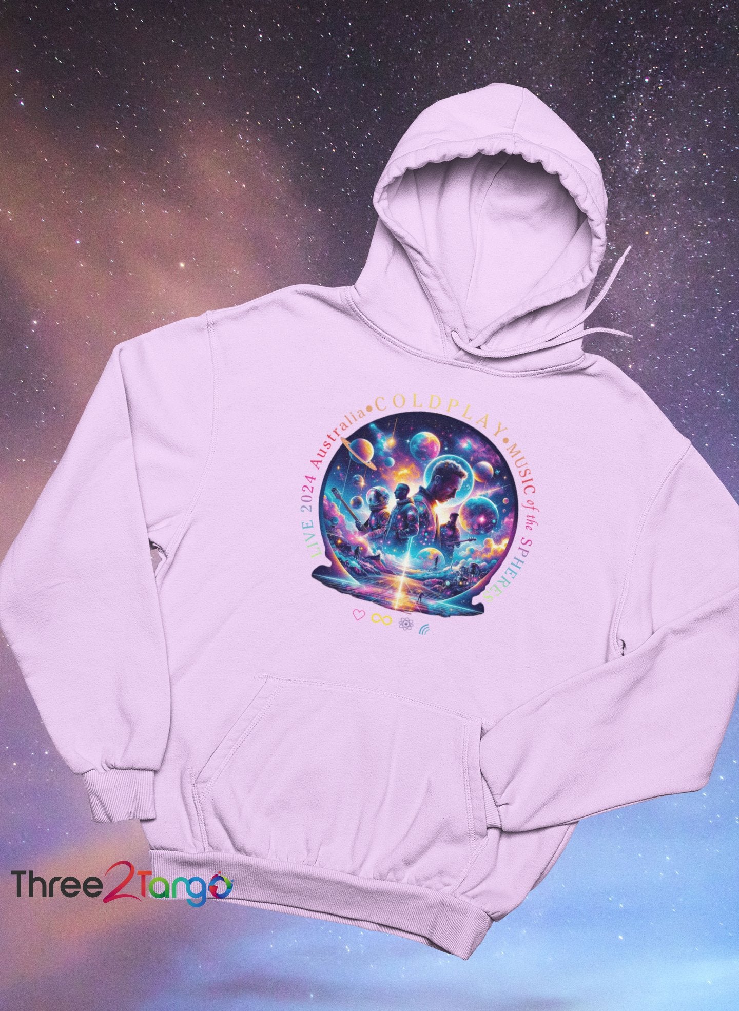 Coldplay Hoodie - Australia Tour 2024 - Cosmic Magic - Three2Tango Tee's