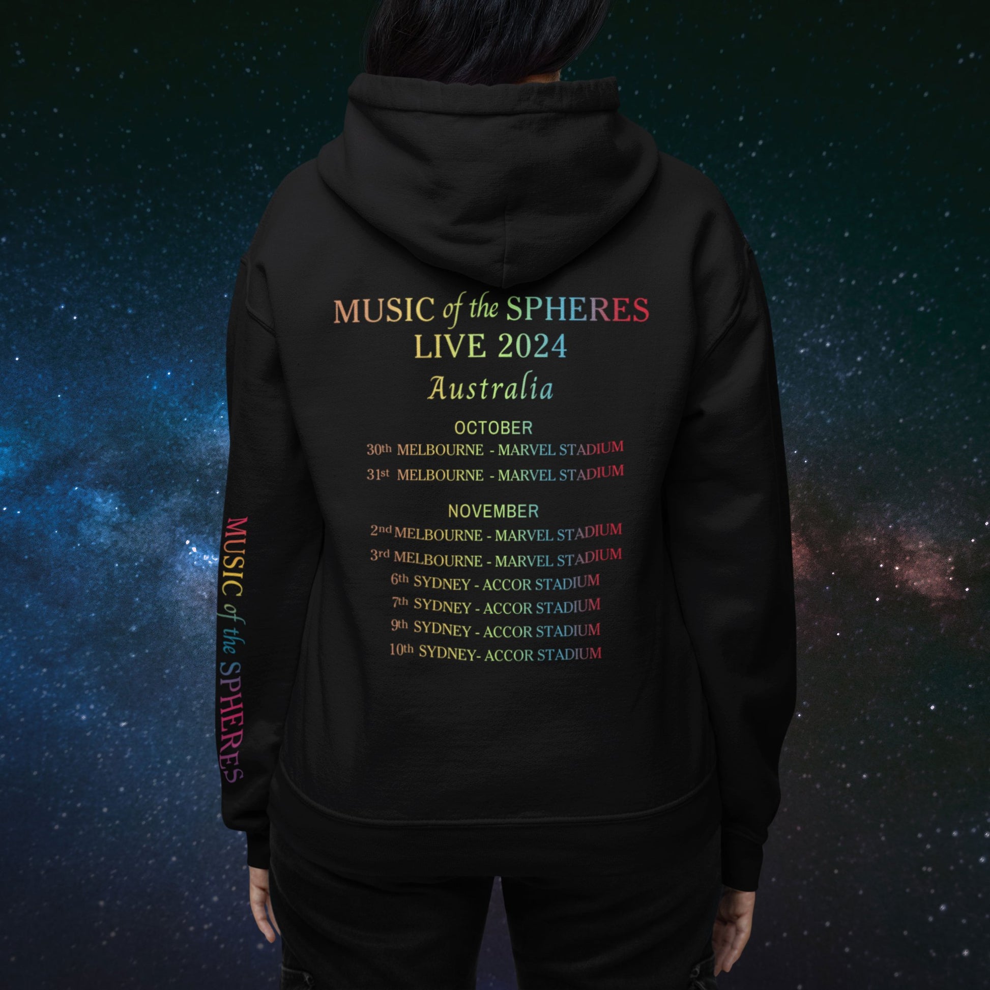 Coldplay Hoodie - Australia Tour 2024 - Cosmic Magic - Three2Tango Tee's