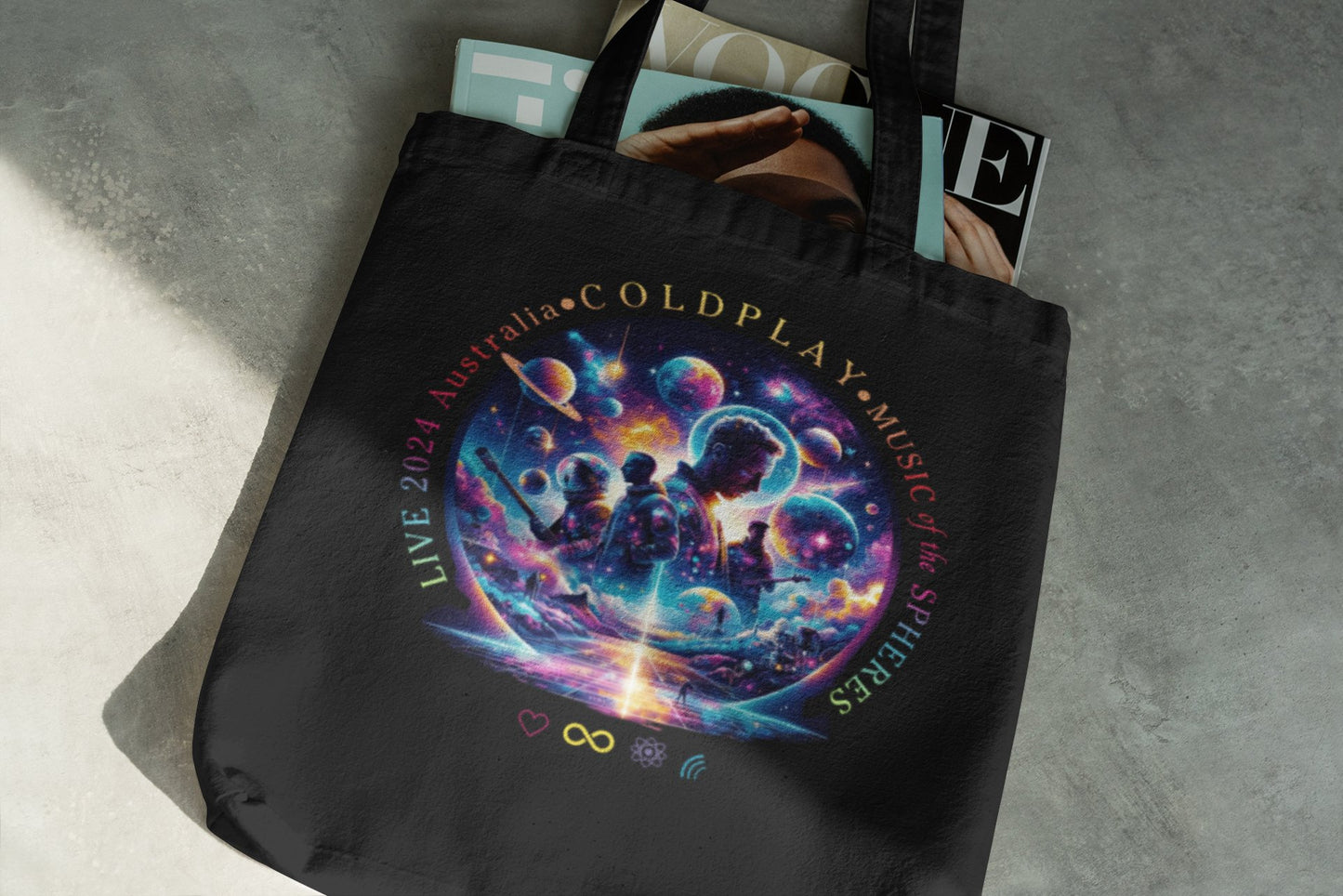 Coldplay - Tote Bag - Cosmic Wonder - Three2Tango Tee's