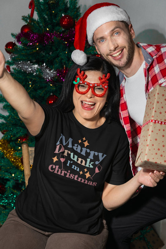 Funny Christmas T-shirt - Marry Drunk - Three2Tango Tee's