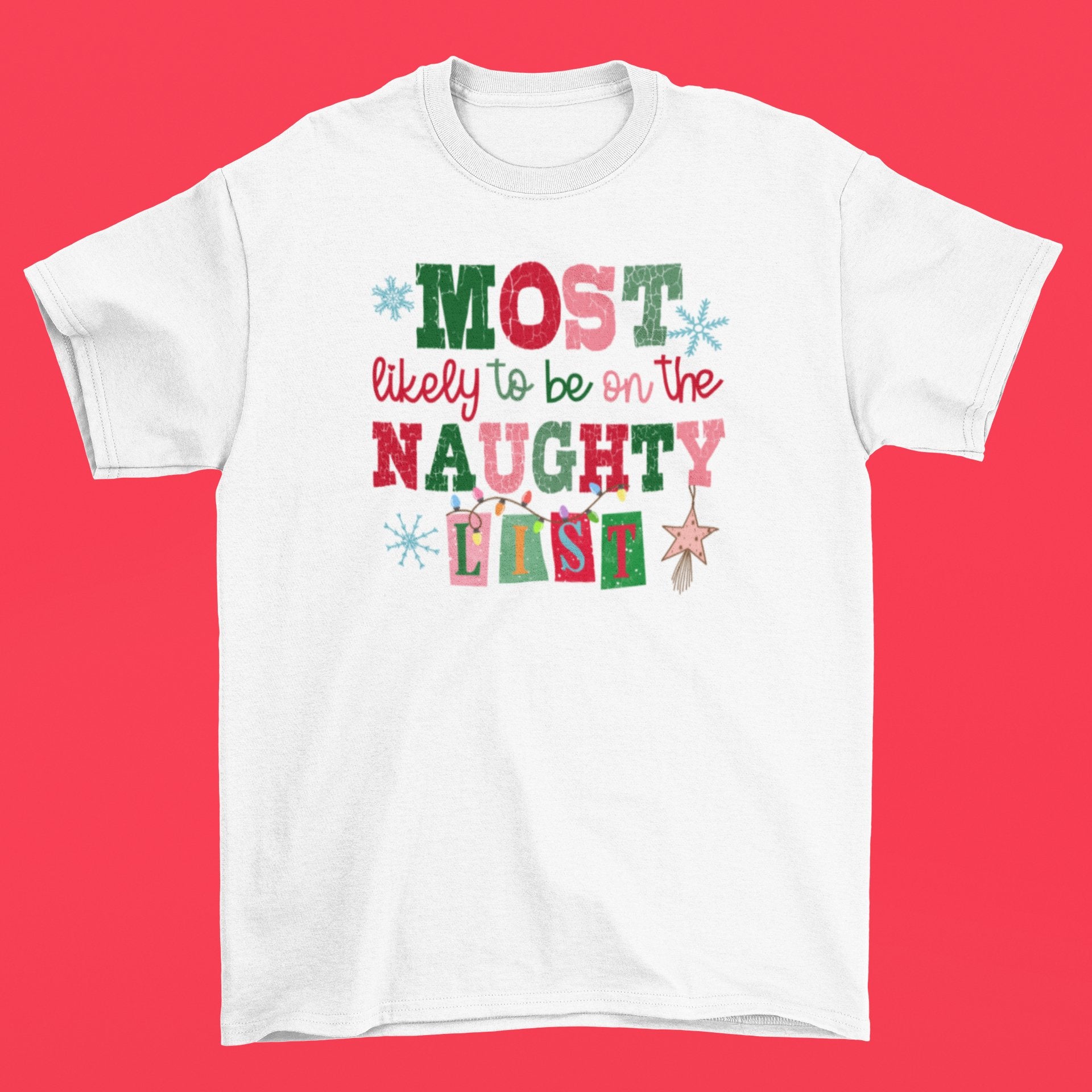 Funny Christmas T-shirt - Naughty List - Three2Tango Tee's