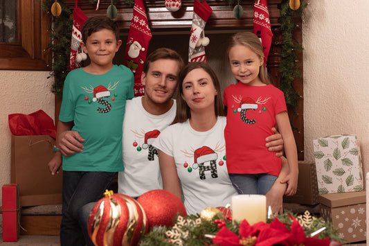 Matching Family Christmas Tshirt - Letter Names - Three2Tango Tee's