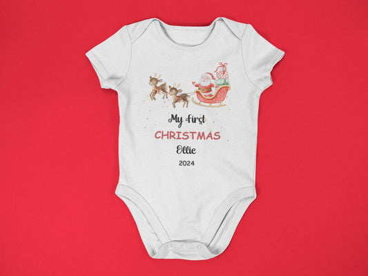 My First Christmas Baby Bodysuit - Personalized - Three2Tango Tee's