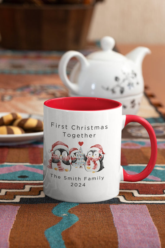 Personalized First Christmas Together Mug – Custom Family Name - Three2Tango Tee's