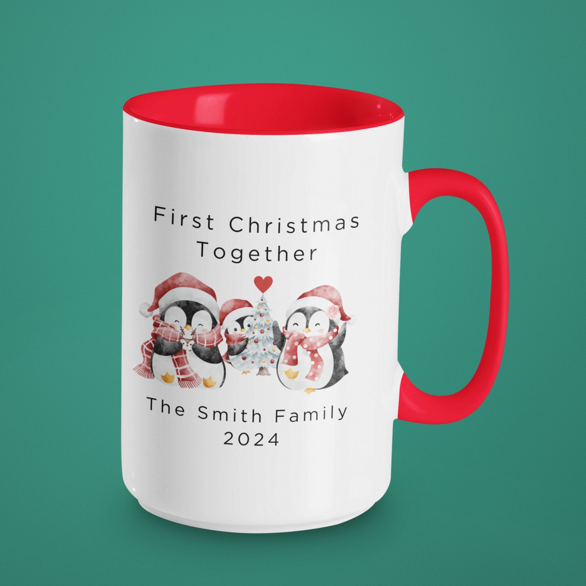 Personalized First Christmas Together Mug – Custom Family Name - Three2Tango Tee's