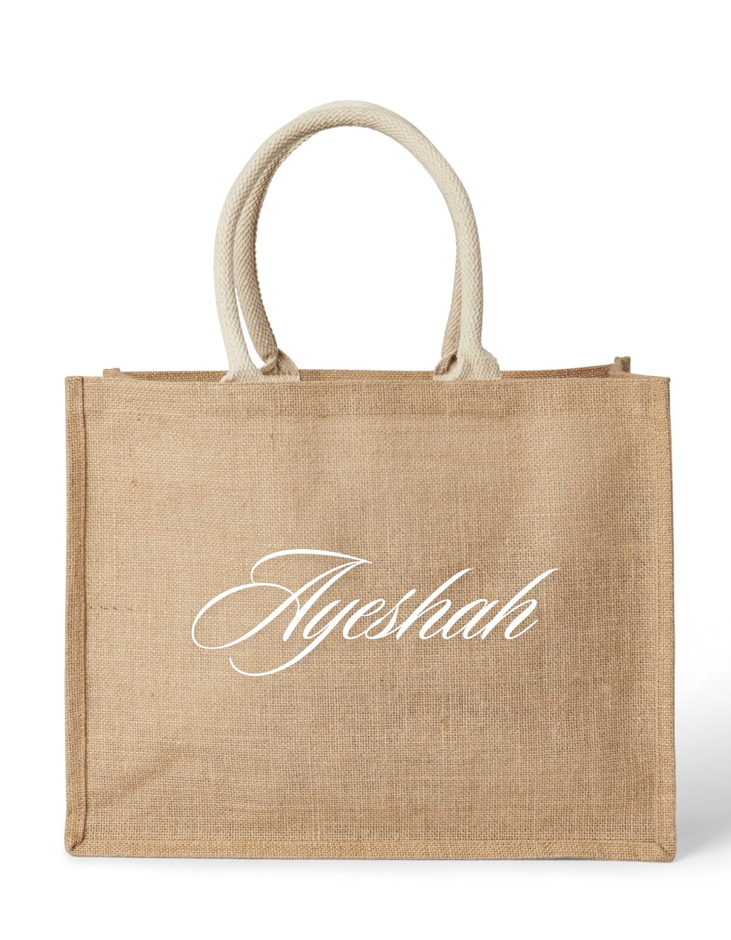 Personalized Jute Tote Bag - Customizable - Three2Tango Tee's