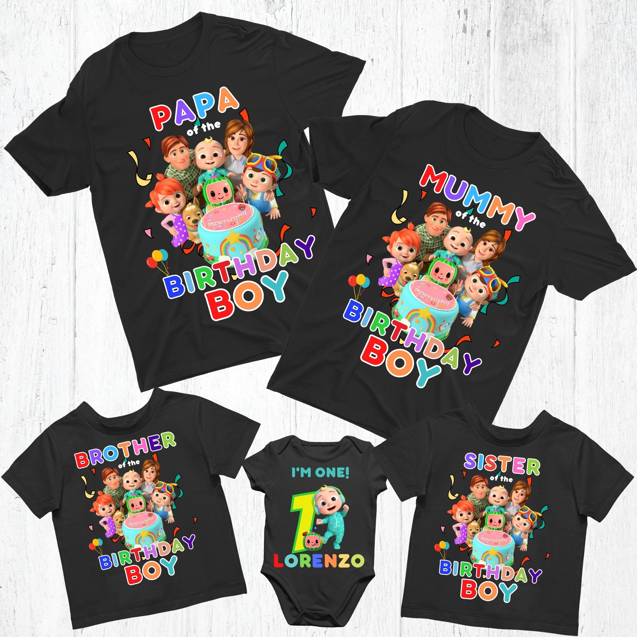 Cocomelon Matching Family Birthday Tshirts - Three2Tango Tee's