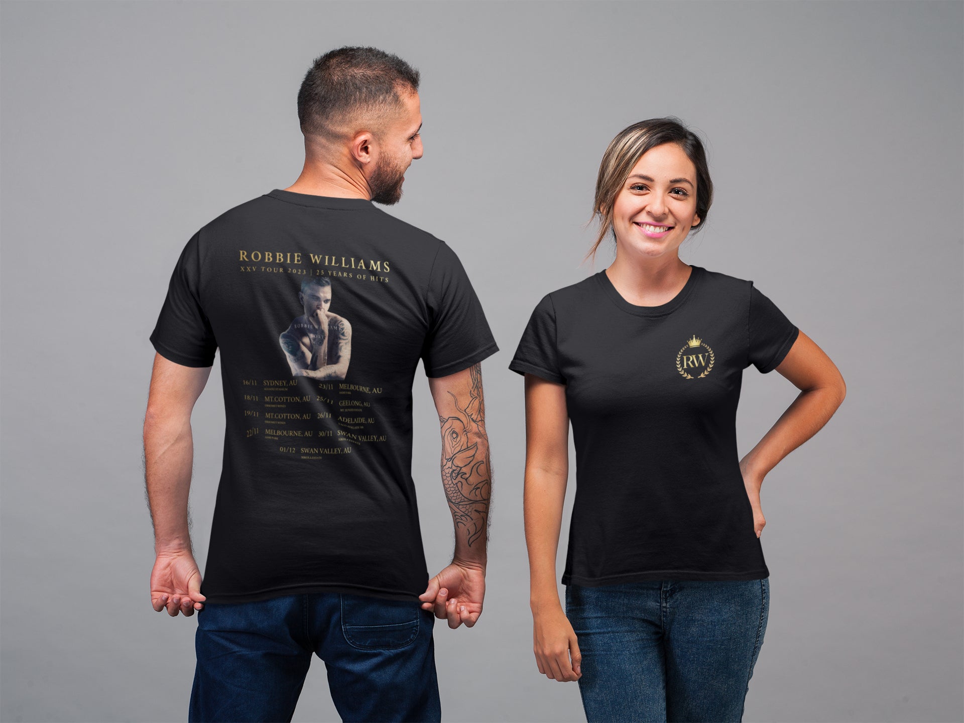 Crowned Royalty: Robbie Williams XXV Tour 2023 T-Shirt - Three2Tango Tee's