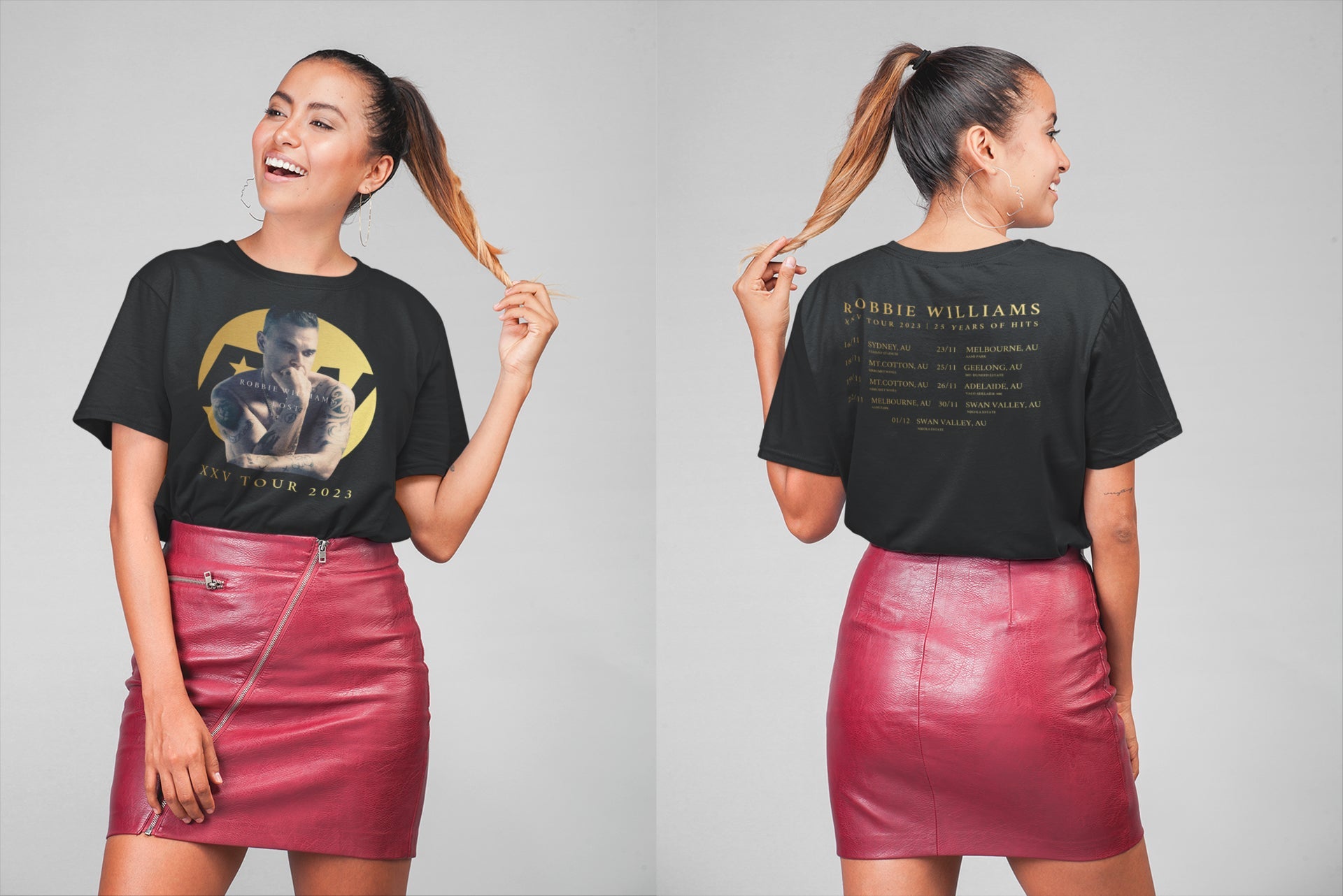 Golden Elegance - Robbie Williams XXV Tour 2023 T-Shirt - Three2Tango Tee's